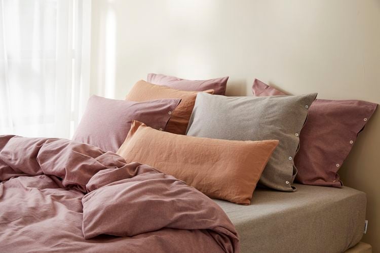 Yumeko-set Flanel mauve chambray