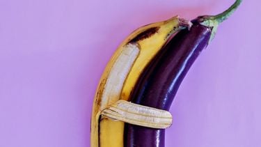 banaan en aubergine