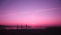 roze lucht in de herfst